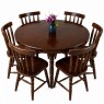 Conjunto de Mesa Redonda de Madeira 1,20m com 6 Cadeiras Corupixá Imbuia Brilho