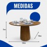 Mesa Redonda de Jantar Avulsa 1,10m Tampo de Madeira Cone Mel