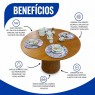Mesa Redonda de Jantar Avulsa 1,10m Tampo de Madeira Cone Mel