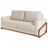 Sofá Living 3 Lugares D33 2,00m Rony 630 Lateral Madeira Linho Bege