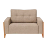 Sofá Living 3 Lugares D33 2,00m Rony 630 Lateral Madeira Linho Bege