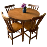 Conjunto de Mesa de Madeira Quadrada 0,80m com 4 Cadeiras Corupixá Amêndoa Fosco
