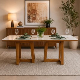 Mesa Londrina 1,80x0,90m vidro Off White AVULSA