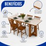 Mesa Londrina 1,80x0,90m vidro Off White AVULSA