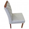 Mesa Londrina 1,80x0,90m vidro Off White com 6 Cadeiras Estofadas Morgana Linho Bege