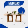 Mesa Londrina 1,80x0,90m vidro Off White com 6 Cadeiras Instambul encosto Madeira