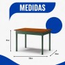Conjunto de Mesa 1,20x0,80m Tampo de Madeira com 4 Cadeiras Verão Ripadas Laca Verde/ Mel
