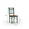 Conjunto de Mesa 1,20x0,80m Tampo de Madeira com 4 Cadeiras Verão Ripadas Laca Verde/ Mel
