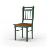 Conjunto de Mesa 1,20x0,80m Tampo de Madeira com 4 Cadeiras Verão Ripadas Laca Verde/ Mel