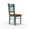 Conjunto de Mesa 1,20x0,80m Tampo de Madeira com 4 Cadeiras Verão Ripadas Laca Verde/ Mel