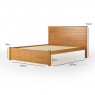 Cama Queen Madeira 1,60m Essenza Peseira Fechada com 2 Gavetas Baú Mel