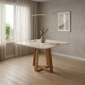 Mesa Avulsa em Madeira Quadrada 0,90m Vidro Off White Bali Mel