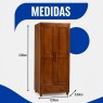 Roupeiro de Madeira 2 portas Abrir 0,95m Camponesa Imbuia Claro