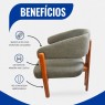 Poltrona Decorativa Karina Costas Madeira Bouclé Guarulhos Verde