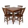 Conjunto de Mesa de Madeira Quadrada 0,80m com 4 Cadeiras Corupixá Amêndoa Fosco