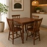 Conjunto de Mesa de Madeira Quadrada 0,80m com 4 Cadeiras Corupixá Amêndoa Fosco