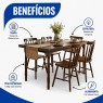 Conjunto de Mesa Corupixá 1,20m Tampo de Madeira com 4 Cadeiras Torneadas Imbuia