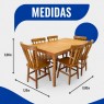 Conjunto de Mesa Corupixá 1,20m Tampo de Madeira com 4 Cadeiras Torneadas Imbuia