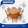 Conjunto de Mesa Redonda Corupixá 1,20m com 6 Cadeiras 