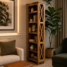 Estante de Livros Alta Madeira Lateral X Camponesa 0,60m Design Arredondado Imbuia Claro