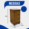 Mesa de Cabeceira 3 Gavetas 0,37m Russa Puxador Bolinha Imbuia Clara