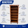 Estante de Livros Alta Madeira Lateral X Camponesa 0,60m Design Arredondado Imbuia Claro