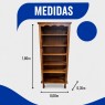Estante de Livros Alta Madeira Lateral X Camponesa 0,60m Design Arredondado Imbuia Claro