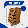 Cômoda Madeira 5 gavetas 0,80m Puxador Siciliano Berlim Imbuia Clara