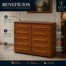 Cômoda Madeira 10 Gavetas 1,48m Belga Puxador Siciliano Imbuia