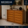 Cômoda Madeira 10 Gavetas 1,48m Belga Puxador Siciliano Imbuia