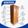 Armário Camiseiro larg. 1,00m 2 portas de abrir com espelho alt. 1,95m