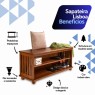 Banco Sapateira Lisboa 0,93m Imbuia Claro