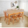 Conjunto de Mesa em Madeira Brisamar 1,40m com 6 Cadeiras Mel