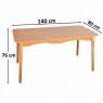 Conjunto de Mesa em Madeira Brisamar 1,40m com 6 Cadeiras Mel