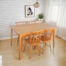 Conjunto de Mesa em Madeira 1,40m Brisamar com 4 Cadeiras Mel