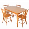 Conjunto de Mesa em Madeira 1,40m Brisamar com 4 Cadeiras Mel