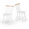 Conjunto de Mesa em Madeira 1,40m Brisamar com 6 Cadeiras Laca Branco/Mel