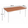 Conjunto de Mesa em Madeira 1,40m Brisamar com 6 Cadeiras Laca Branco/Mel