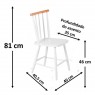 Conjunto de Mesa em Madeira Quadrada 0,80m Brisamar com 4 Cadeiras Laca Branco/Mel