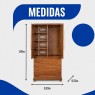 Roupeiro de Madeira 0,93m 2 Portas Abrir 3 Gavetas Lisas Puxador Siciliano Curaçau Imbuia Claro