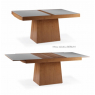 Conjunto de Mesa Berlim Extensível 1,40-2,00m Vidro Preto/Branco com 6 Cadeiras Berlim Tecidos Diversos Imbuia