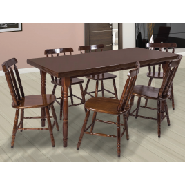 Conjunto de Mesa Madeira 1,60m com 6 Cadeiras Corupixá Imbuia