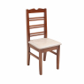 Conjunto de Mesa NR 1,20m Tampo de Madeira com 4 Cadeiras Tecido Bege Imbuia