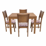 Conjunto de Mesa Esthelita Extensível 1,10-1,60m Tampo de Madeira com 6 Cadeiras Milão Diversos Tecidos Imbuia