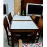 Conjunto de Mesa Esthelita Extensível 1,10-1,60m Vidro Fendi com 4 Cadeiras Milão