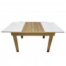 Conjunto de Mesa Esthelita Extensível 1,10-1,60m Vidro Fendi com 4 Cadeiras Milão