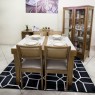 Conjunto de Mesa Esthelita Extensível 1,10-1,60m Vidro Fendi com 4 Cadeiras Sílvia