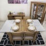 Conjunto de Mesa Esthelita Extensível 1,10-1,60m Vidro Fendi com 4 Cadeiras Sílvia