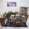 Conjunto de Mesa Mix Extensível 0,75-1,35m Tampo de Madeira com Vidro Preto com 4 Cadeiras Tina Diversos Tecidos Imbuia