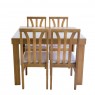 Conjunto de Mesa Londres Extensível 1,10-1,70m Vidro Preto/Branco com 4 Cadeiras Londres Diversos Tecidos Imbuia